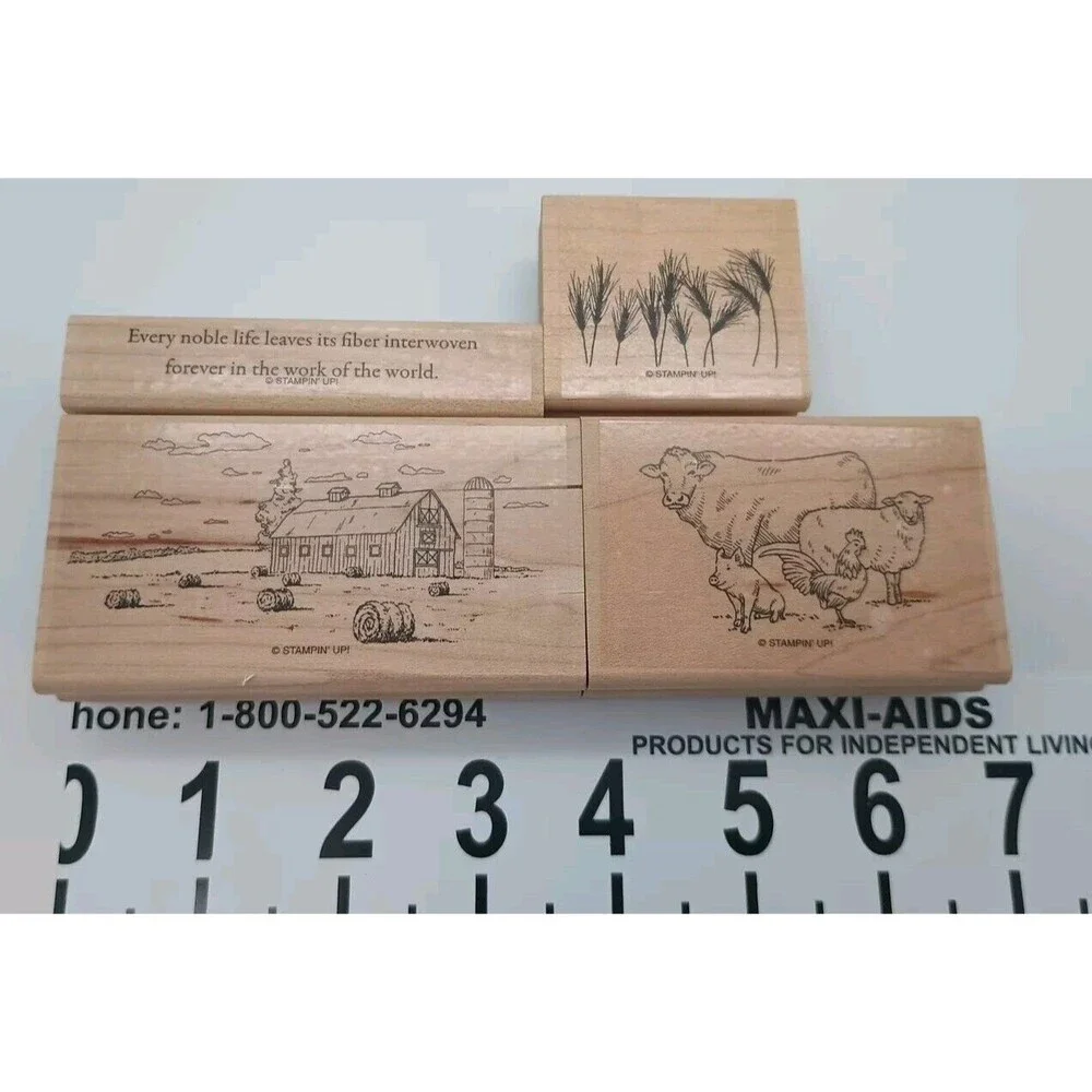 Stampin Up Farm Life Wood Block Stamp Set